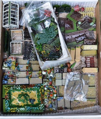 Lot 163 - Britains Garden A Good Selection Of Loose Items including greenhouse, 2 frames, trellising,...