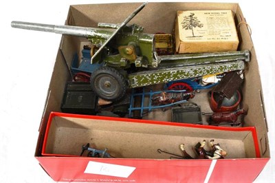 Lot 167 - Britains No. 58F New Model Tree (boxed, incomplete) together with horse drawn plough, 2 horse drawn