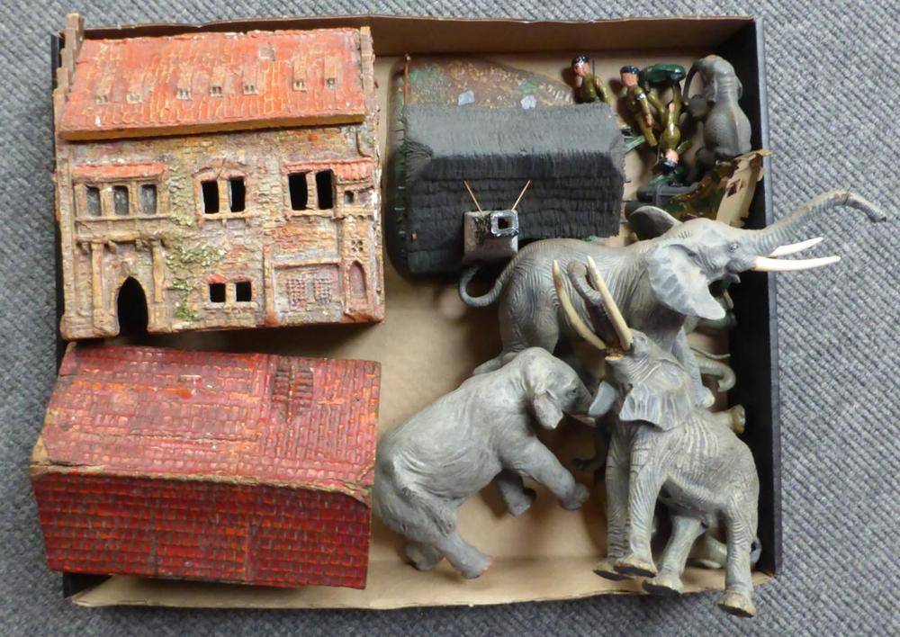 Lot 173 Lineol Two Composition African Elephants