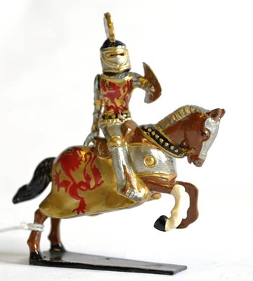 Lot 175 - Richard Courtenay Mounted Knight Soudich De La Trane with moving arm and removable helmet with...