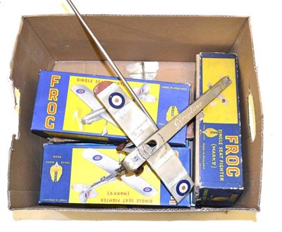 Lot 201 - Six Model Aircraft, comprising three boxed Frog Single Seat Fighters, boxed Frog MKIV...