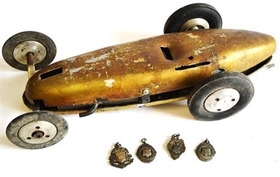 Lot 204 - Dooling Bros (USA) Petrol Driven Racing Car, with aluminium body and rubber tyres 15"; (38cm)...