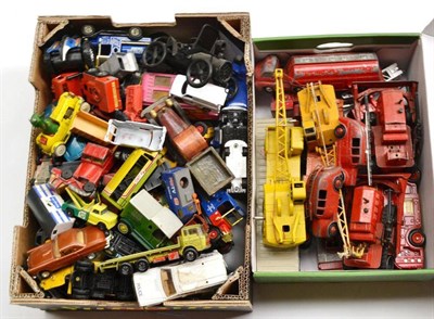 Lot 215 - A Collection of Playworn Diecast Vehicles, including cars, commercials and emergency vehicles,...