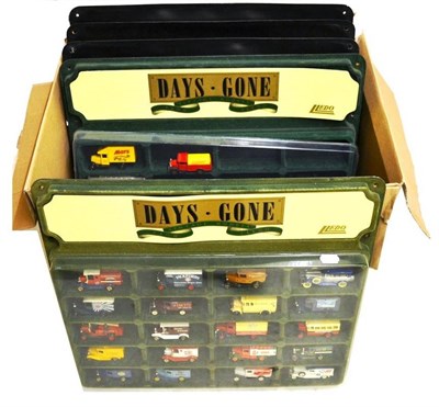 Lot 225 - Six Lledo Days Gone Wall Mounted Plastic Display Cases, each containing twenty vehicles