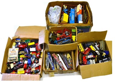 Lot 245 - A Large Collection Unboxed Diecast Vehicles, including playworn, parts, Corgi, Lledo, Ships etc, in