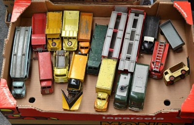 Lot 256 - Dinky Various Unboxed Commercial Vehicles, Guy Slumberland van, Auto Service car transporter...