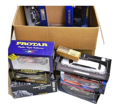 Lot 265 - Fifteen Boxed Large Scale Models of Motor Vehicles, makers include Maisto, Burago, Revell and...