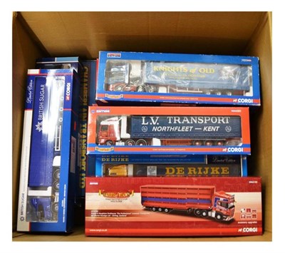 Lot 281 - Sixteen Boxed Corgi Articulated Lorries, some limited editions, including Hauliers of Renown,...