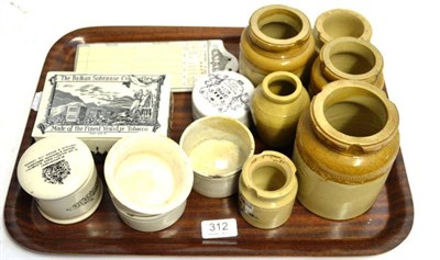 Lot 312 - A Collection of Advertising Pottery and Stoneware, including Gamages Bridge Tablet, Balkan Sobraine