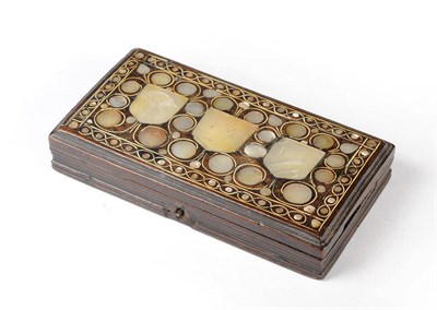 Lot 1217 - A European Mother-of-Pearl Inlaid Scales Case, dated Ano 1631, rectangular, with multiple edge...