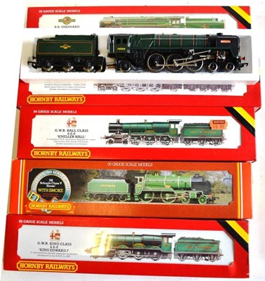 Lot 8 - Five Boxed Hornby 'OO' Gauge Tender Locomotives - BR 'Mallard' No.60022, GWR 'Kneller Hall'...