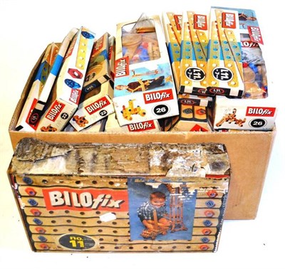 Lot 46 - A Collection of Boxed Bilofix Wooden Construction Sets, with a quantity of accessory packs
