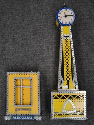 Lot 48 - Two Working Meccano Models of Clocks, one as a tower clock, height 85cm, the other 'The Chronalog'