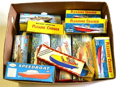 Lot 51 - Nineteen Boxed Plastic and Tinplate Model Boats, including Sutcliffe 'Jupiter' and 'Merlin',...