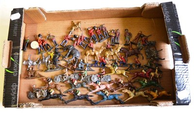 Lot 67 - A Collection of Lead Figures, including Chad Valley racehorses with jockeys, motorcycle riders,...