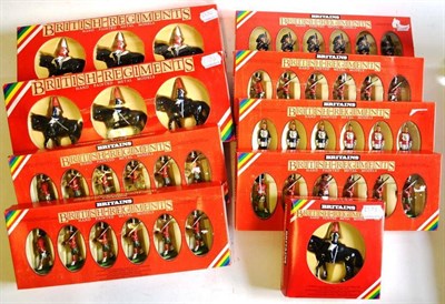 Lot 69 - Nine Boxed Sets of Britains Hand Painted White Metal Figures - Life Guards 7227, Gordon Highlanders