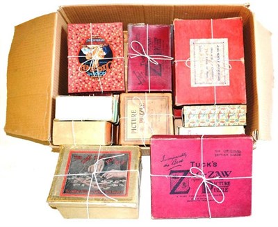 Lot 76 - Seventeen Boxed Wooden Jigsaw Puzzles, including Tuck's Zig-Zaw, Cunard, GWR, Zig-Zag, Academy etc