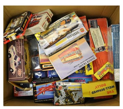 Lot 79 - A Collection of Boxed Plastic Toys, including UFX Rotary Aircraft, Corgi Ultrasonic Wrecker,...