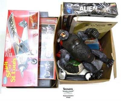 Lot 83 - A Quantity of Mixed Toys, including remote control tank, Land Rover, dog and car, empty diecast...