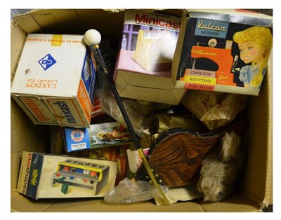 Lot 87 - A Box of Mixed Toys, including two boxed Kanto Toys tinplate Pacific Choo-Choo Express trains, four