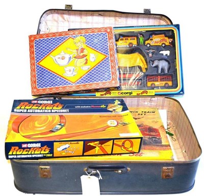 Lot 96 - A Collection of Boxed Toys, including a Corgi Jean Richard Circus Set No.48, a child's desk,...