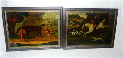 Lot 1227 - Thomas Burford, after James Seymour: A Pair of Reverse Prints on Glass depicting Hunting and...