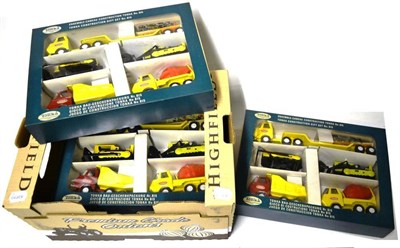 Lot 102 - Four Boxed Tonka Construction Gift Sets No.815, each containing five vehicles, in green card window