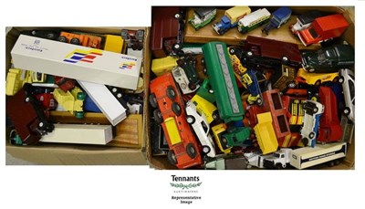 Lot 128 - A Large Collection of Unboxed Diecast Vehicles, mainly commercials, some cars, including Corgi...