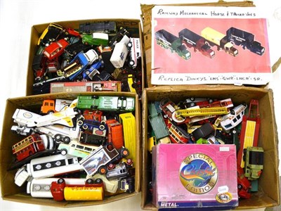 Lot 138 - A Large Collection of Unboxed Diecast Vehicles, including Dinky, Corgi, Lledo etc. and A Box of...