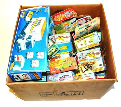 Lot 167 - A Collection of Sixty Eight Boxed Matchbox Superfast Vehicles, including cars and commercials, some