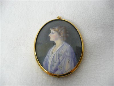 Lot 1235 - Kathleen Mary Goodman (b.1879): Portrait Miniature of a Young Woman, circa 1930, depicted in...