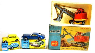 Lot 189 - Three Boxed Corgi Vehicles - Priestman Luffing Shovel No.1128, Oldsmobile Tornado no.264 and...