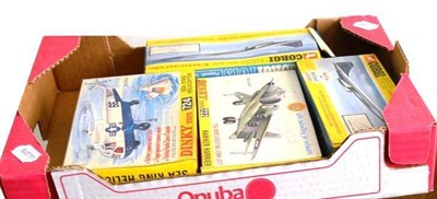 Lot 193 - Four Boxed Diecast Aircraft - Dinky Hawker Harrier No.722 and Sea King Helicopter No.724, and...