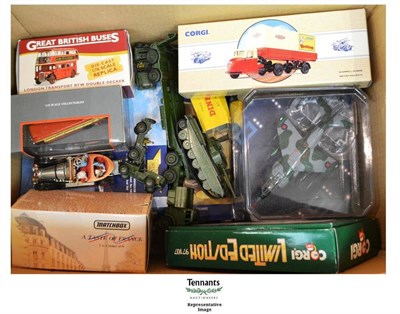 Lot 213 - Mixed Diecast Vehicles, including five Dinky military vehicles (one boxed), Corgi Chitty Chitty...