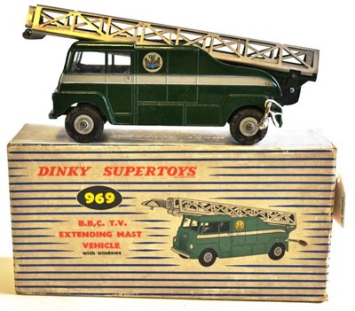 Lot 221 - A Boxed Dinky Supertoys BBC TV Extending Mast Vehicle No.969, with plastic dish, instructions...