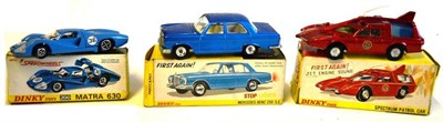 Lot 226 - Three Boxed Dinky Cars - Spectrum Patrol Car No.103, Mercedes Benz 250 S.E. No.160 and Matra...