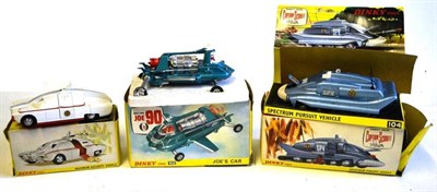 Lot 227 - Three Boxed Dinky Gerry Anderson Vehicles - Joe's 90's Car No.102, Spectrum Pursuit Vehicle...