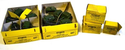 Lot 238 - Two Dinky Type 6 Trade Boxes of Trailers for 25-Pounder Field Guns No.687, containing six and...