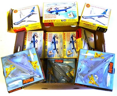 Lot 241 - Sixteen Boxed Dinky Aircraft, comprising five Sea King Helicopters No.724, three Beechcraft...