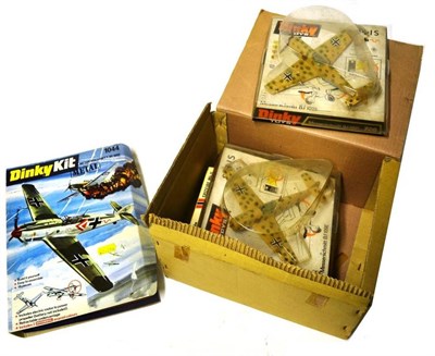 Lot 242 - Four Boxed Dinky WWII Aircraft, comprising two Messerschmidtt B.f 109E's No.726, a Spitfire Mk...