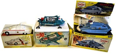 Lot 246 - Three Boxed Dinky Gerry Anderson Vehicles - Joe 90's Car No.102, Spectrum Pursuit Vehicle...