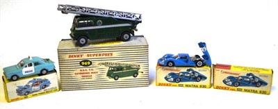 Lot 248 - Four Boxed Dinky Vehicles - BBC TV Extending Mast Vehicle No.969, Ford Panda Police Car No.270, and