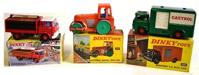 Lot 249 - Three Boxed Dinky Commercial Vehicles - Bedford T.K. Box Van No.450, Bedford Coca Cola Truck No.402