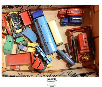 Lot 257 - Eleven Early Dinky Vehicles, including Foden Tanker, Bedford Artic., Fire Engine, Loud Speaker Van