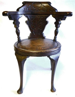 Lot 273 - A Carved Oak Captain's Chair, from the liner and sister ship to the Titanic RMS Olympic...