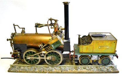 Lot 43 - A Scratch Built 3 1/2 Inch Gauge Live Steam Model of 'Invicta' Locomotive and Tender, built by...