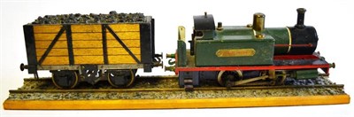 Lot 44 - A 1 3/4 Inch Model of an 0-4-0 Brancepeth Locomotive and Tender, of metal construction, painted...