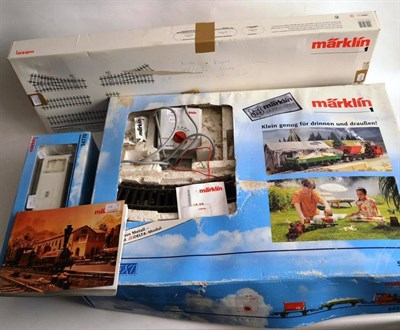 Lot 48 - A Boxed Marklin Narrow Gauge Maxi Train Set No.54403, containing 'Emma' locomotive, two wagons,...