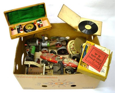 Lot 55 - A Collection of Rusty Tin Toys, including a Mamod steam roadster, two Mamod traction engines,...