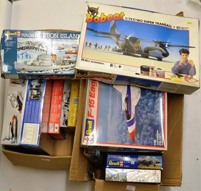 Lot 71 - Fifteen Boxed Unmade Plastic Model Kits of Aircraft, makers include Revell, Heller, Esci, Monogram